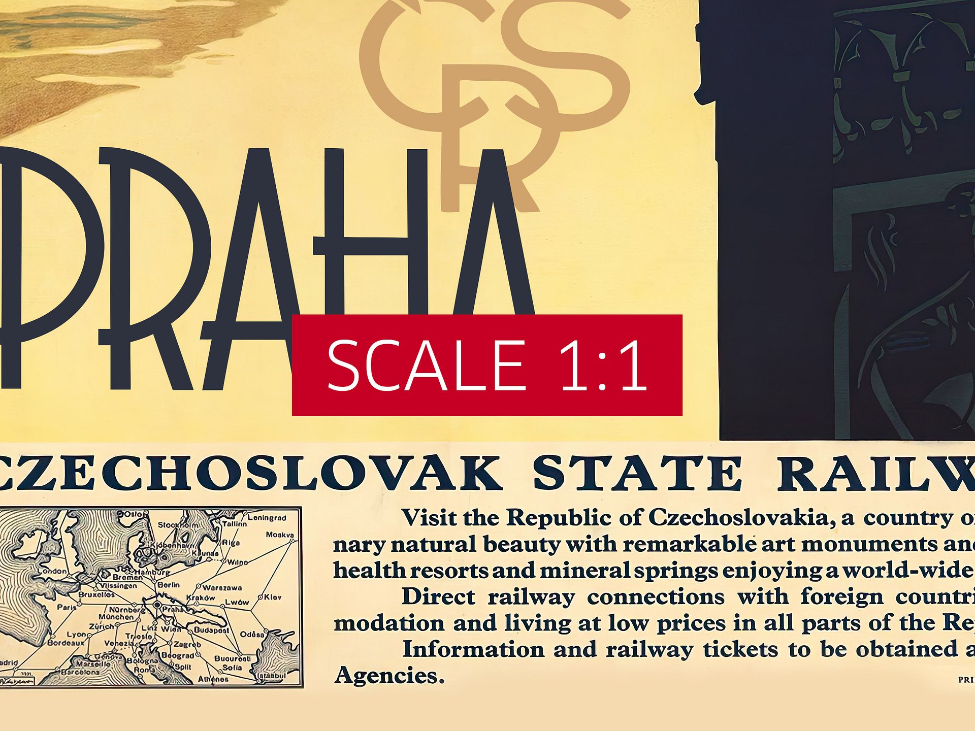 Prague Czech, 1920s — Retro travel poster, vintage travel print product image (6)