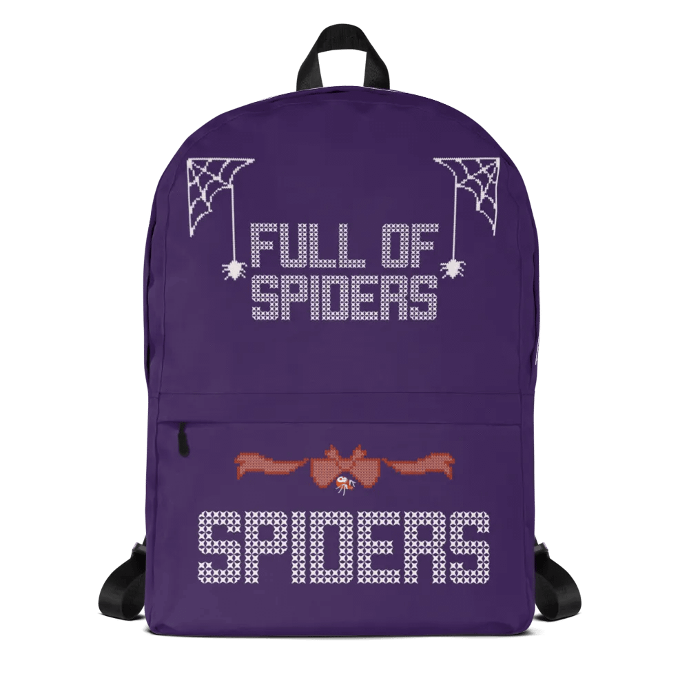 Full of Spiders purple backpack product image (1)