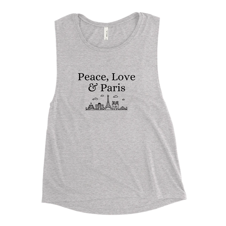 Peace, Love and Paris with Monuments Women's Flowy Muscle Tank | Black Ink product image (34)