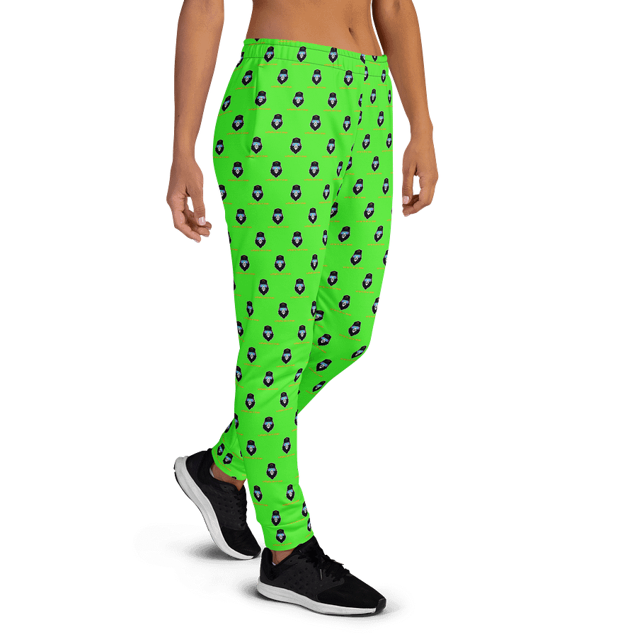Synthsquatch Fitness Bigfoot Monogram Logo All-Over Print Women's Joggers (Neon Green) product image (4)