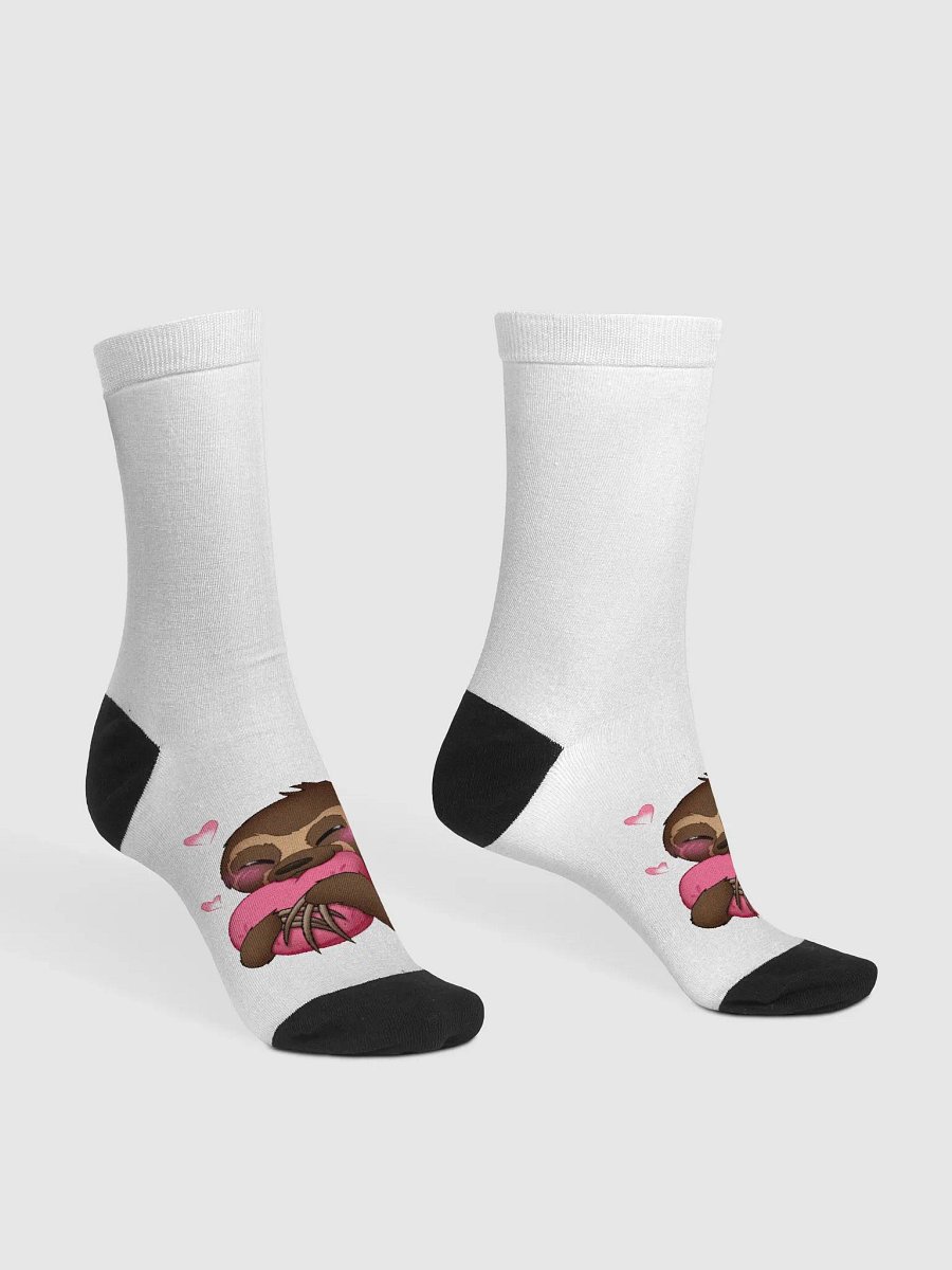 White Blushing Sloth Crew Socks product image (3)