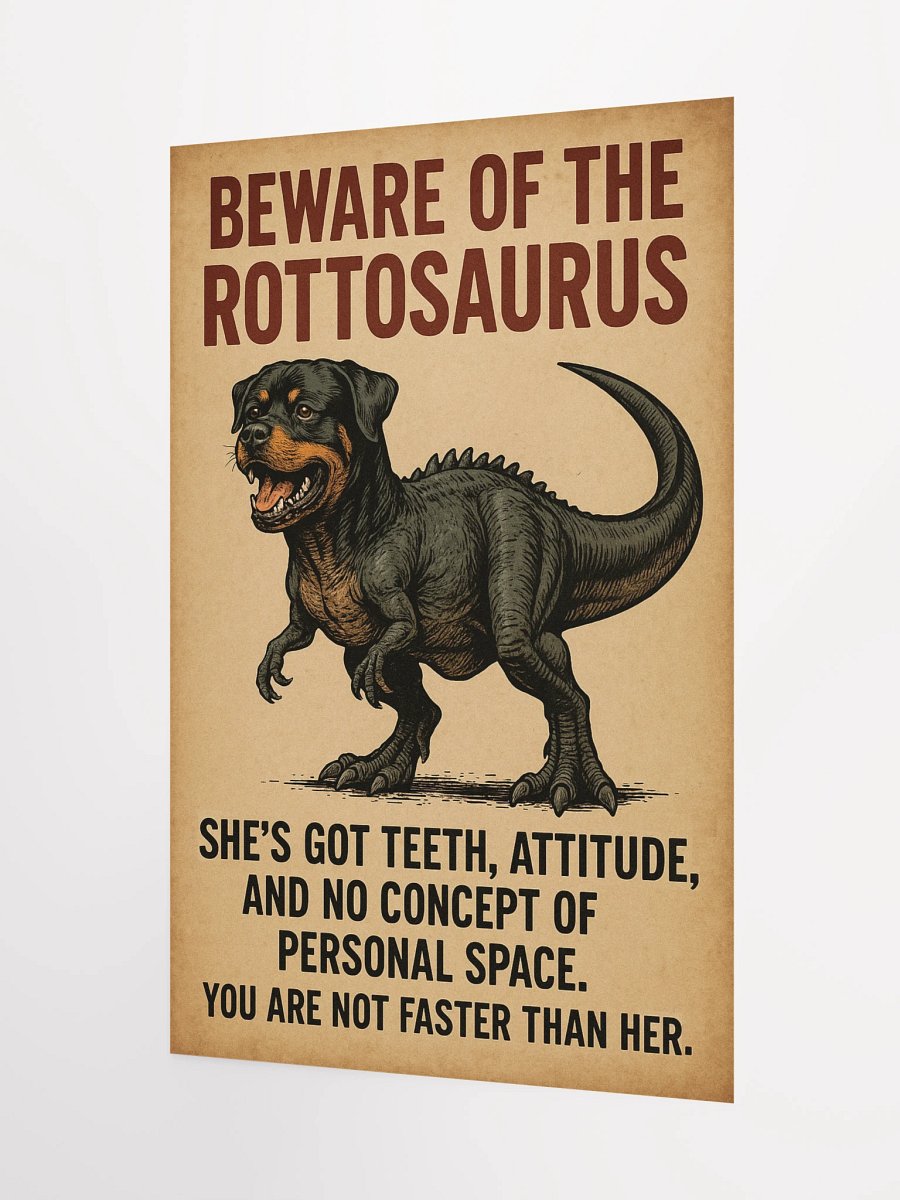 Beware of the Rottosaurus WARNING POSTER (SHE/HER VERSION) product image (8)