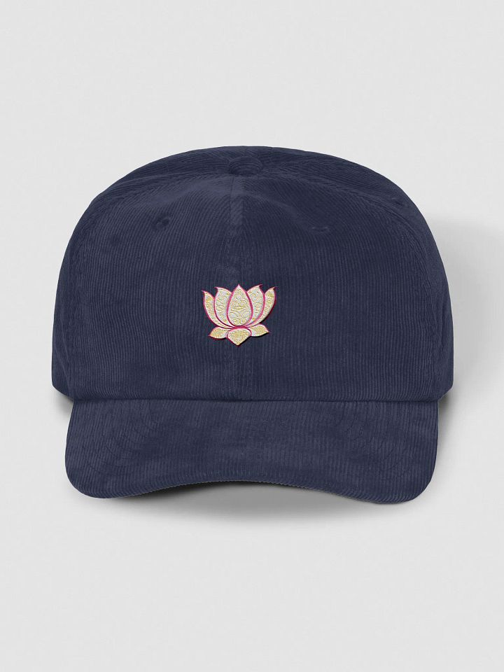 Golden Lotus Corduroy Dad Hat product image (1)