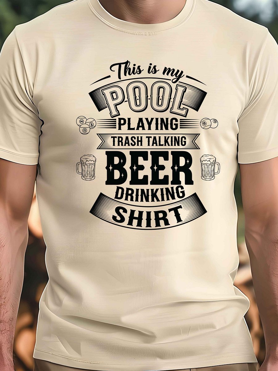 Pool Playing Beer Drinking Shirt PNG, Funny Bar Game SVG, Trash Talk Billiards Design for T-Shirts, Digital Download Clipart product image (6)