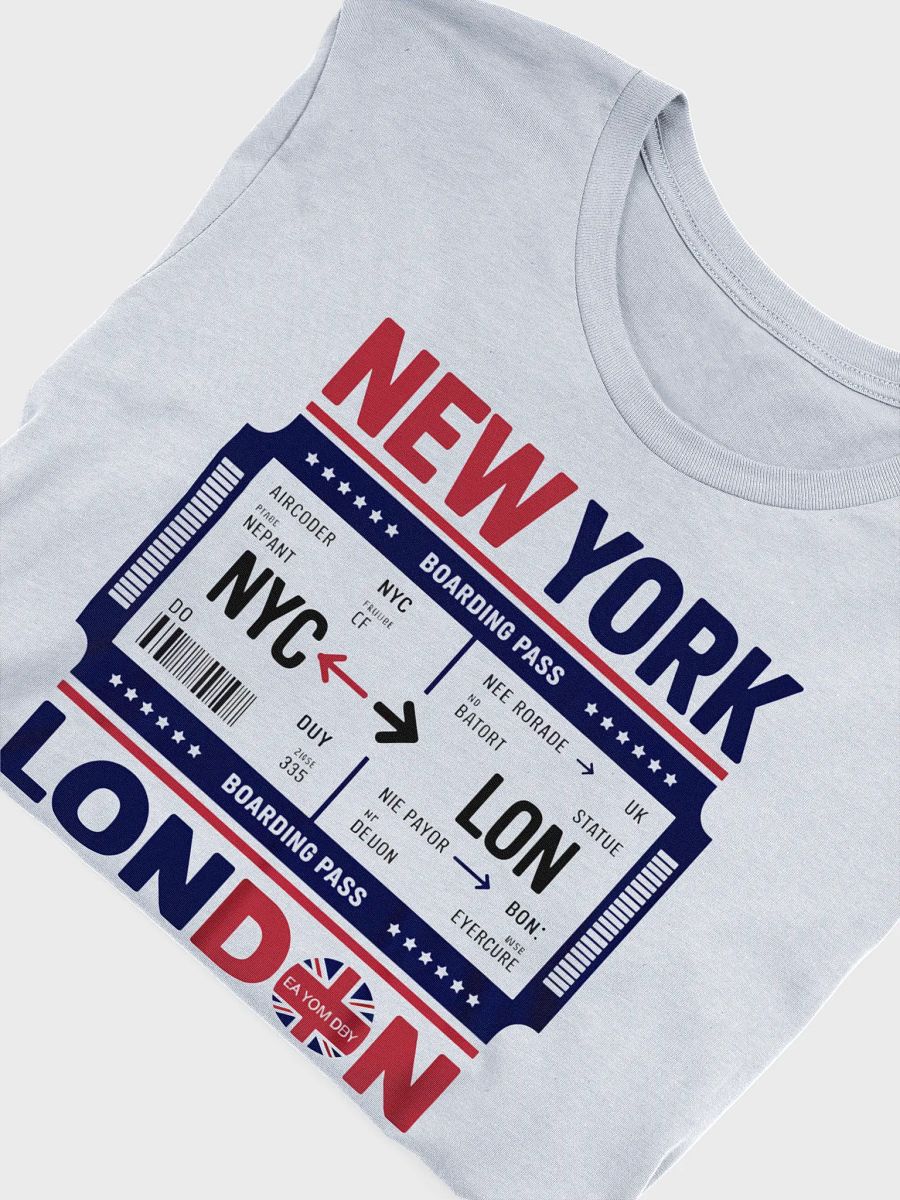 New York to London Adventure Boarding Pass T-Shirt product image (5)