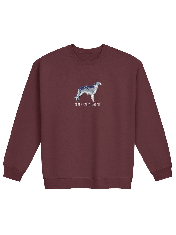 Furry Speed Noodle Sweatshirt (Embroidered) of a Borzoi(Blue & White) product image (5)