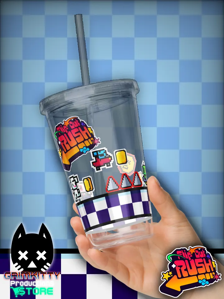 Flip Out Rush - Clear Plastic Tumbler (16 oz) product image (1)
