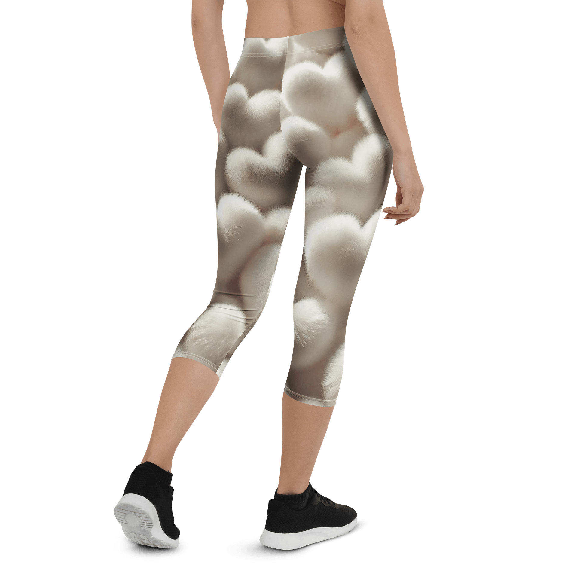 Heart Pattern Print Capri Leggings product image (2)