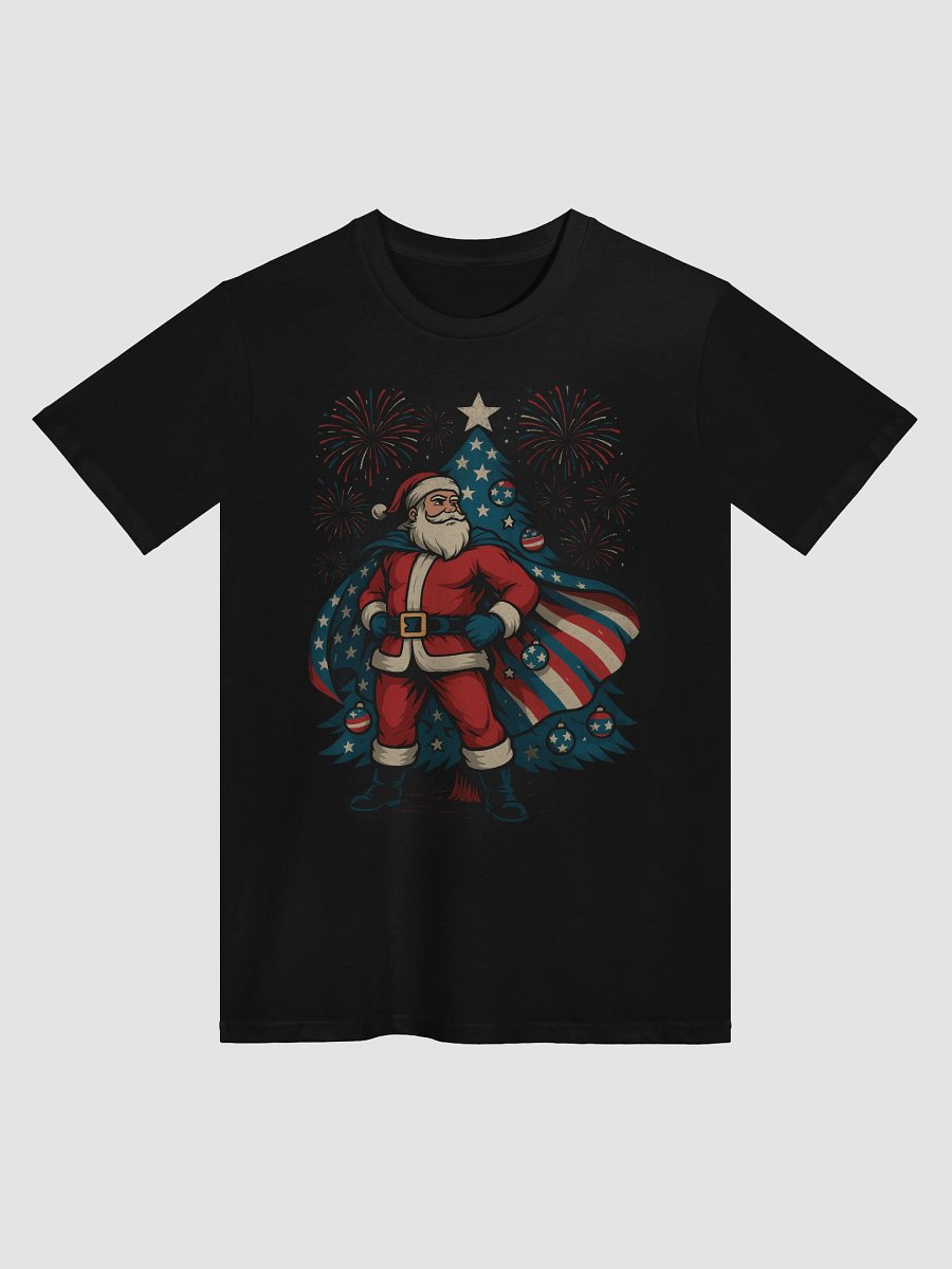 Patriotic Santa Claus American Flag Superhero Christmas Tree T-shirt product image (1)
