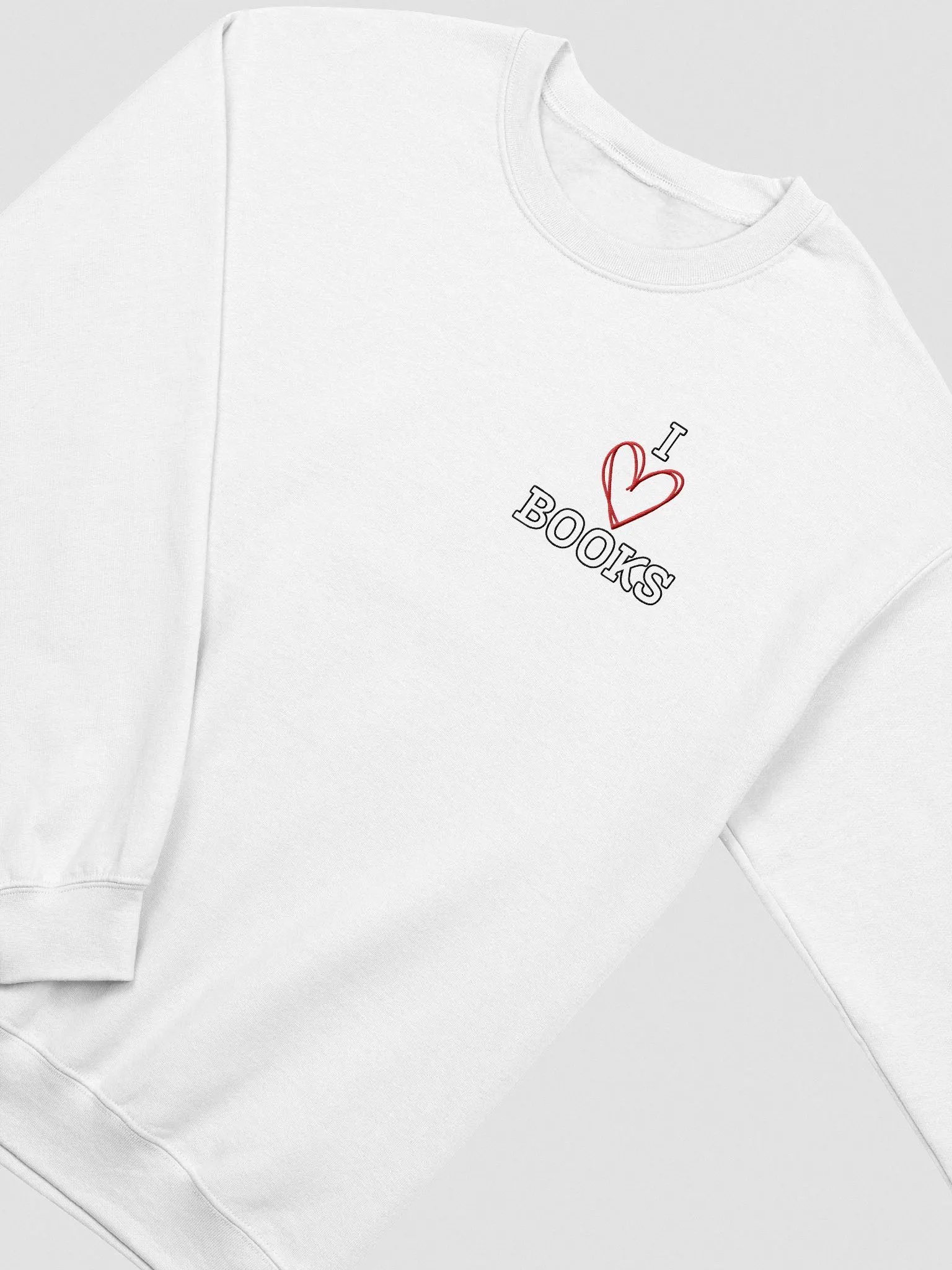 I HEART BOOKS Unisex Embroidered Crewneck Sweatshirt 2 product image (1)