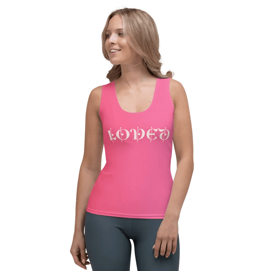 “Loved” Pink All-Over Tank product image (5)
