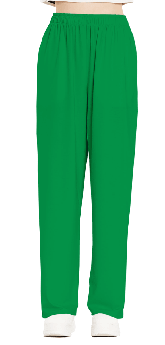 Plain Color Irish Green Wide-Leg Pants product image (2)
