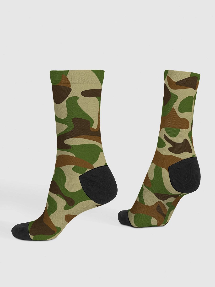 Woodland Green Army Camouflage Military Camo Pattern Premium Crew Socks product image (4)