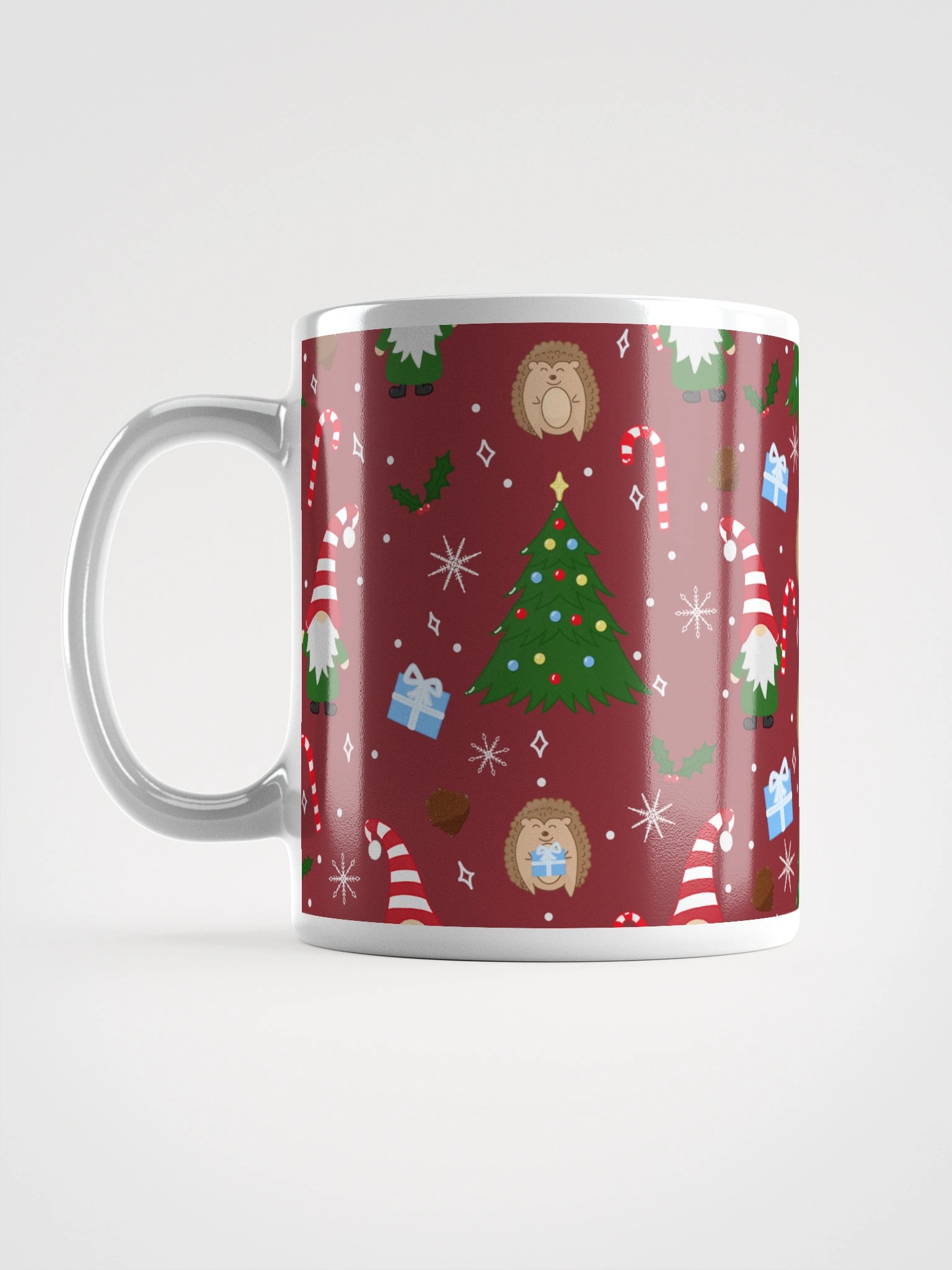 Christmas with my Gnomies Mug in Red product image (2)