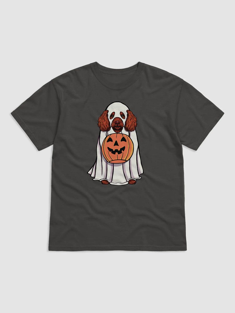 Funny Halloween Mini Poodle(Red) T-Shirt | Funny Poodle Wearing a Ghost Costume and Holding a Pumpkin Basket product image (17)