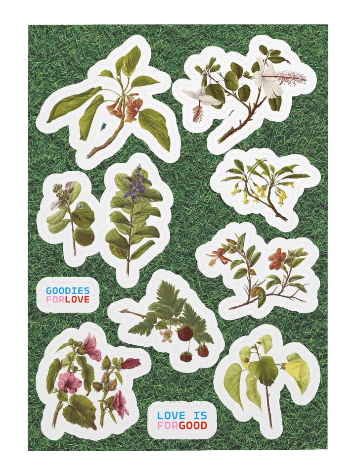 9 stickers de fleurs hawaïennes • planche A5 product image (1)