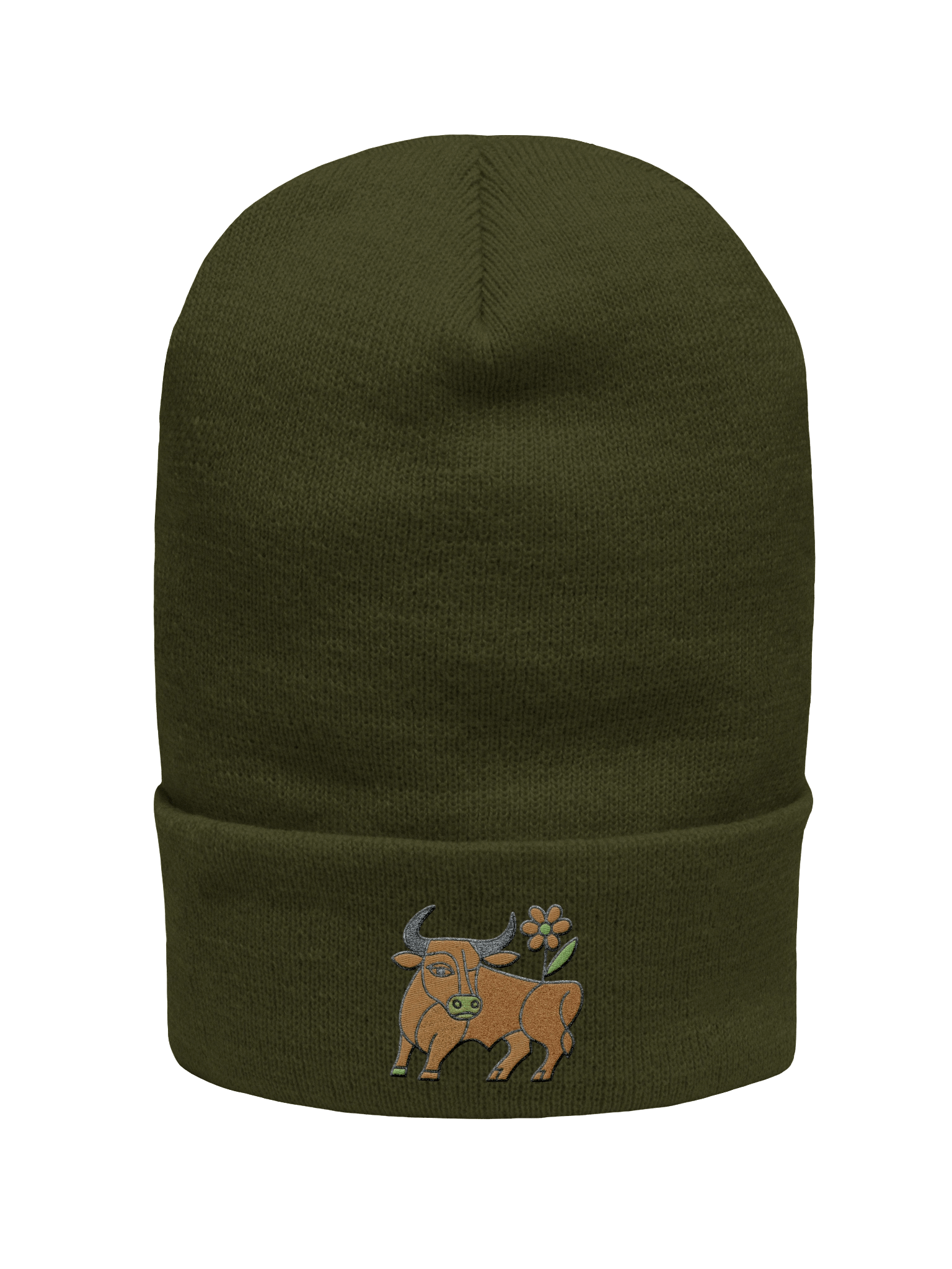 Folk-Inspired Bull Beanie - Embroidered product image (13)
