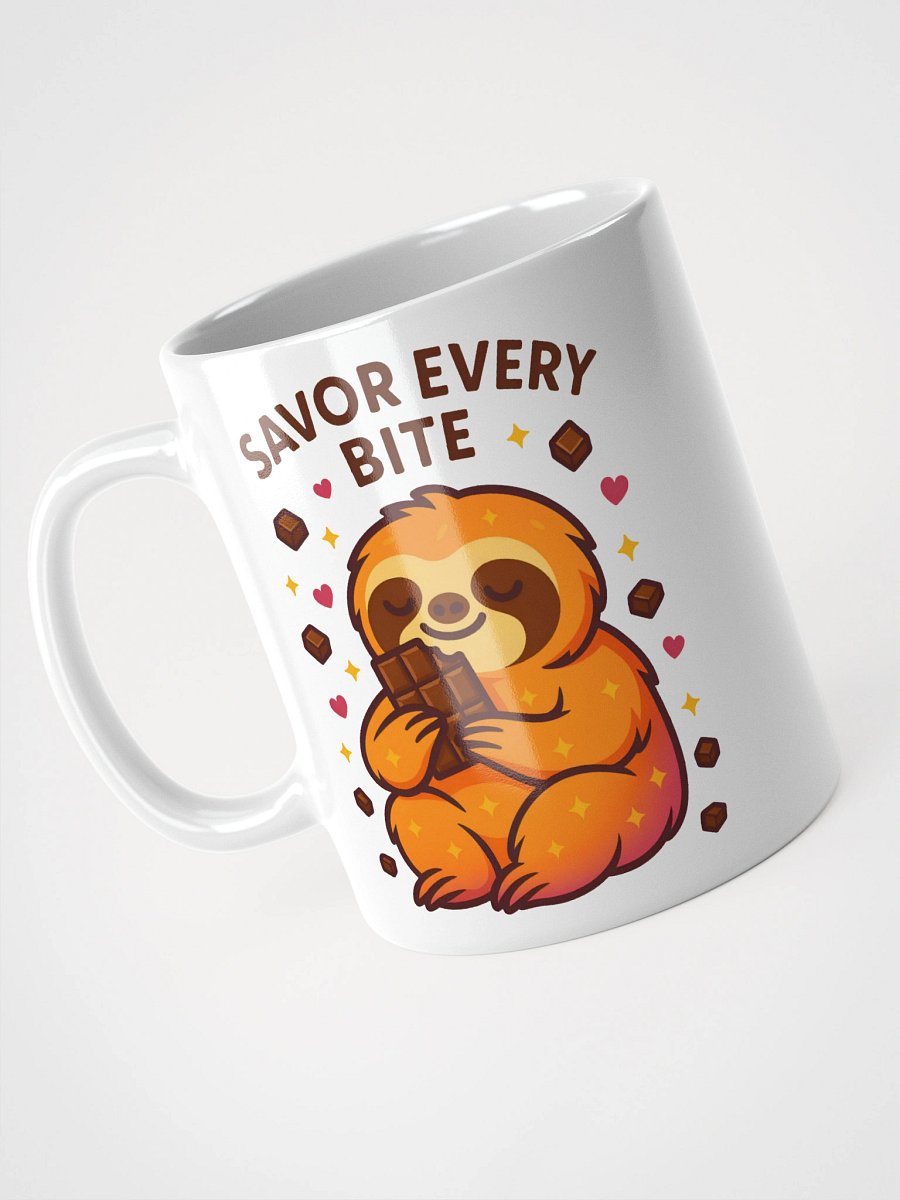 Savor Every Bite Mug – Adorable Sloth with Chocolate Bar for Slow, Sweet Moments product image (3)