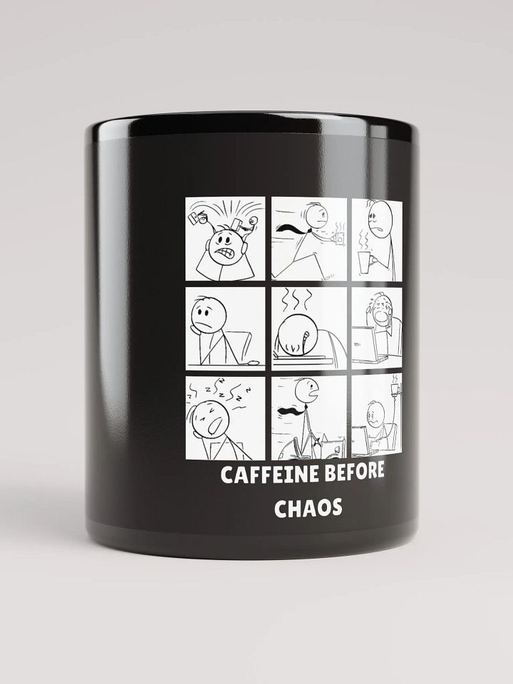 CAFFEINE BEFORE CHAOS- Glossy Coffee Mug product image (1)