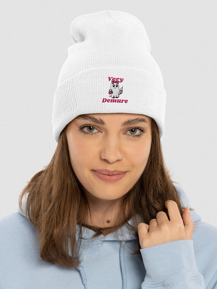 Very Demure Cute Ghost Embroidered Cuffed Beanie product image (2)
