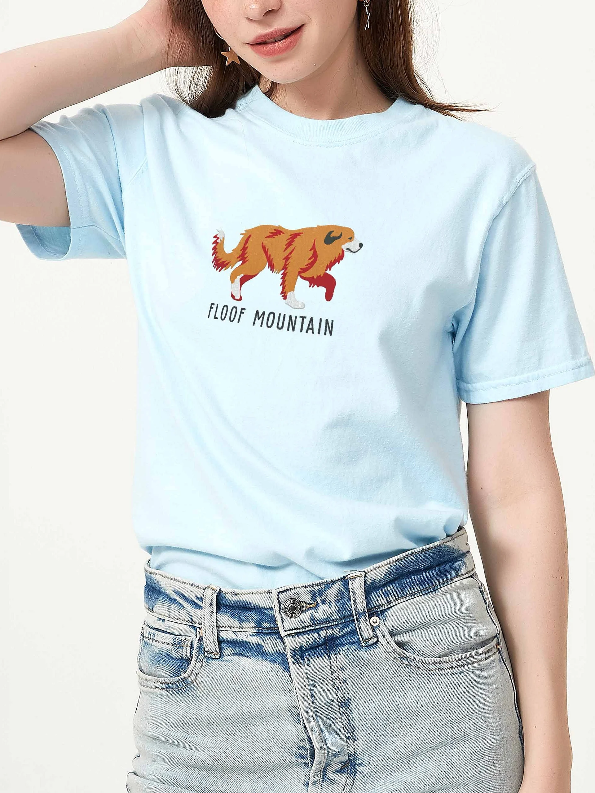 Floof Mountain T-Shirt(Embroidered) of a Great Pyrenees(Brown) product image (2)