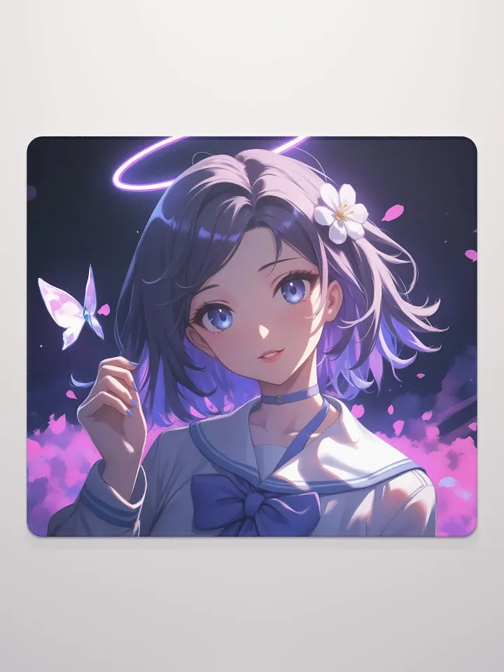 Cute Anime girl with a butterfly gaming mouse pad product image (2)