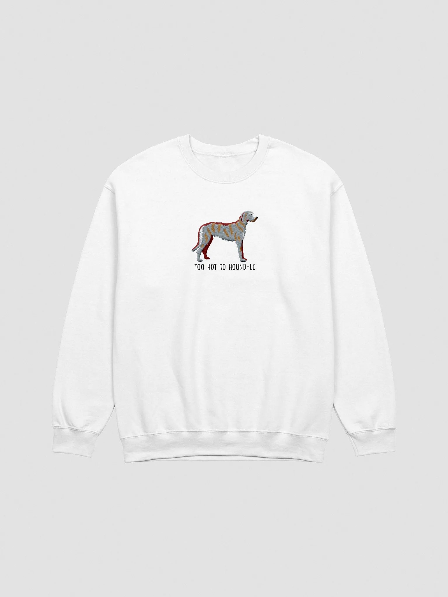 Too Hot to Hound-le Sweatshirt (Embroidered) of an Irish Wolfhound product image (3)