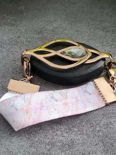 Blush Marble Elastic Bracelet | Handmade Accessory for Bellabeat Leaf Urban & Ivy product image (1)