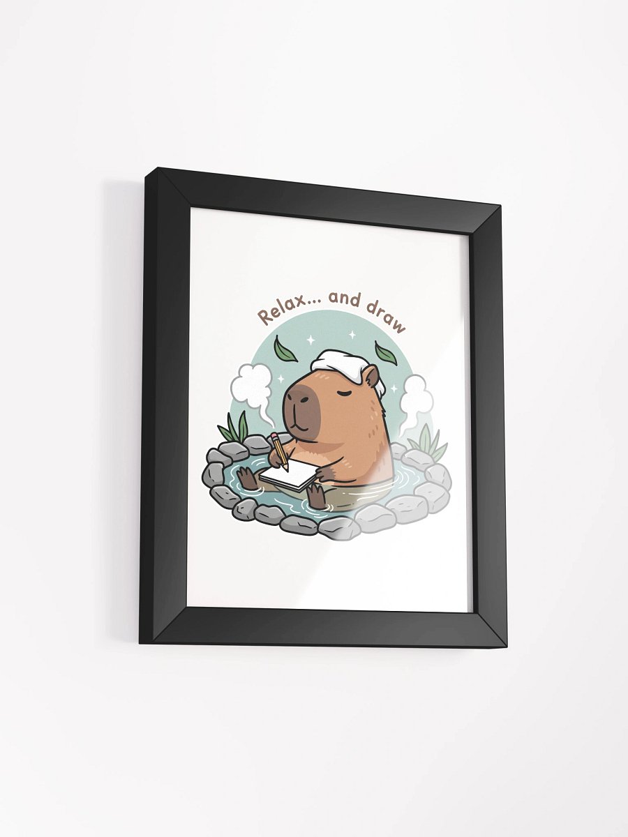 Capybara Sketch Spa Framed High-Quality Matte Poster product image (2)