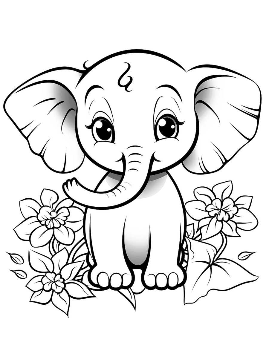 110 Elephant Coloring Book Pages For Kids PDF product image (3)