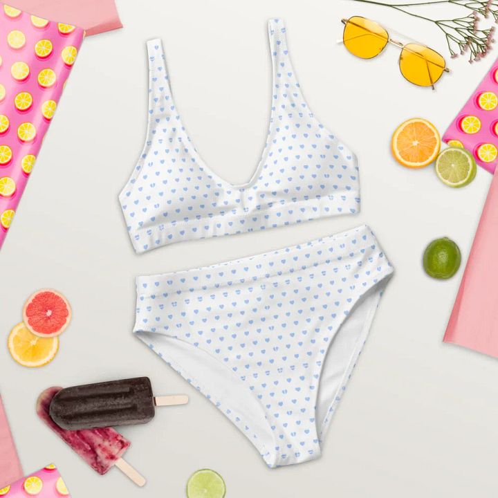 Pastel Heart Seamless Pattern High Waisted Bikini - V9 product image (1)