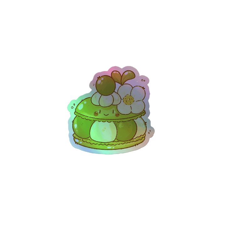 Sweet & Silly – Green Macaron Holographic Sticker product image (2)