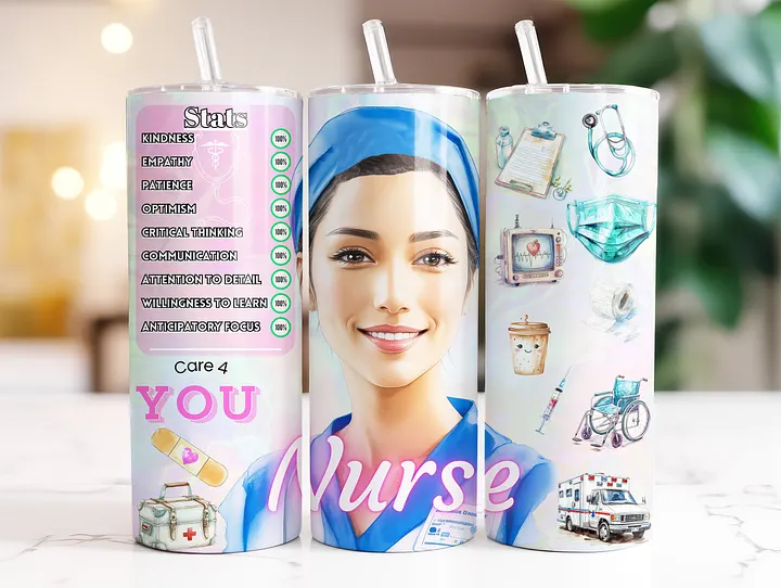 Latina Nurse 20 oz Skinny Stainless Steel Tumbler product image (2)