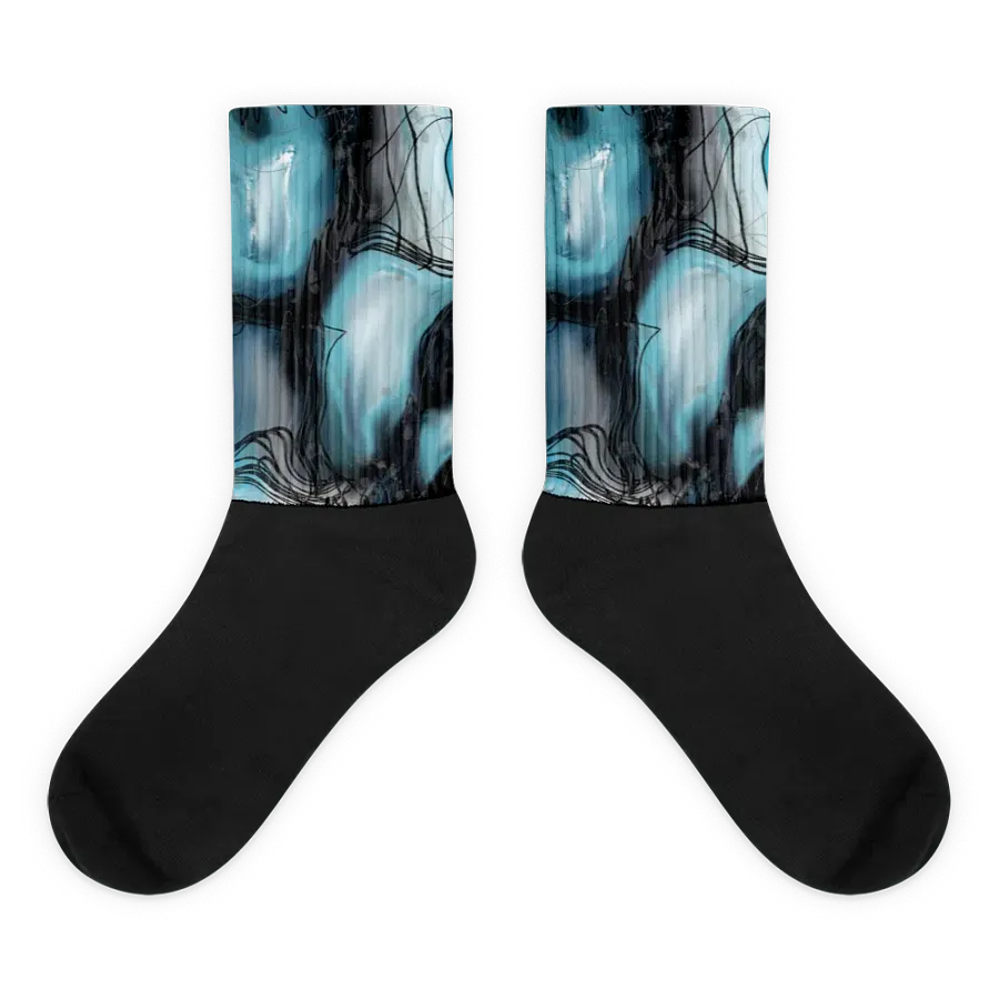 Abstract, art, socks, blue white, gray, black product image (1)
