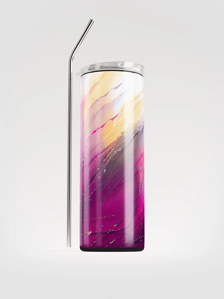 Bumblebee Blush: Pink & Yellow Gold Whispers Tumbler product image (1)