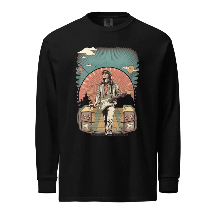 Vintage 70's Style Guitarist Comfy Long Sleeve T-Shirt product image (1)