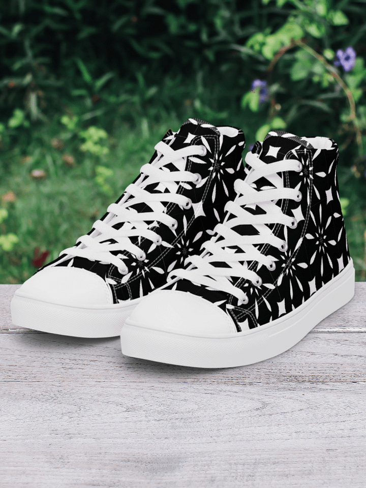 Black And White Symmetry Chic High Tops product image (1)