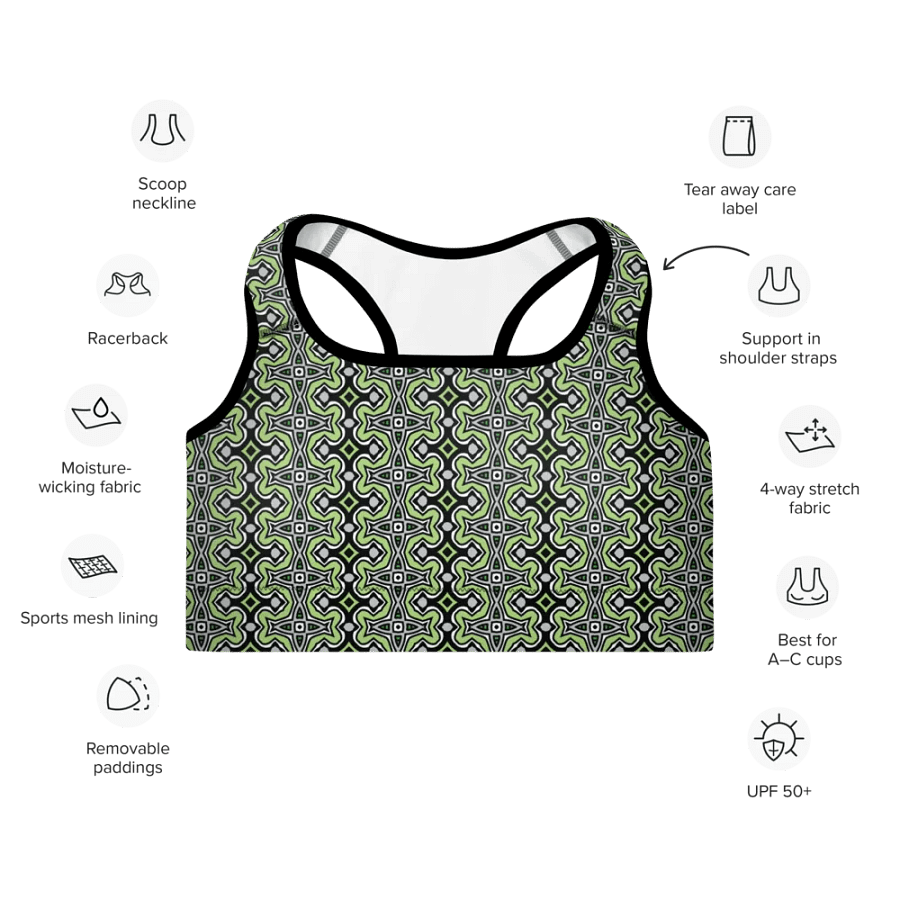 Aromantic Abstract (3) - Padded Sports Bra product image (7)