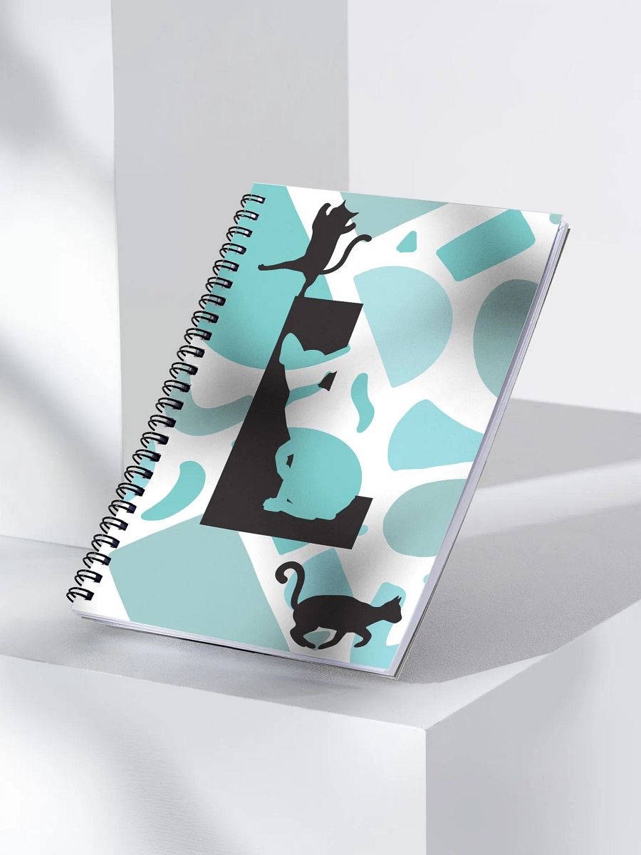 Monogram Letter L Cat Lover Geometric Blues Notebook product image (4)