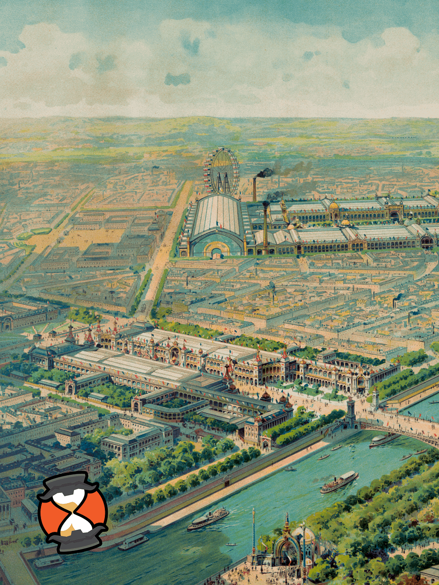 Paris 1900 Poster Print – Hand-Drawn Historic City View (Unframed) product image (3)