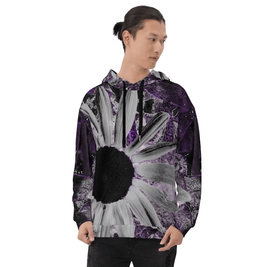 Abstract Dark Daisy Flower Unisex Pull Over Hoodie product image (10)