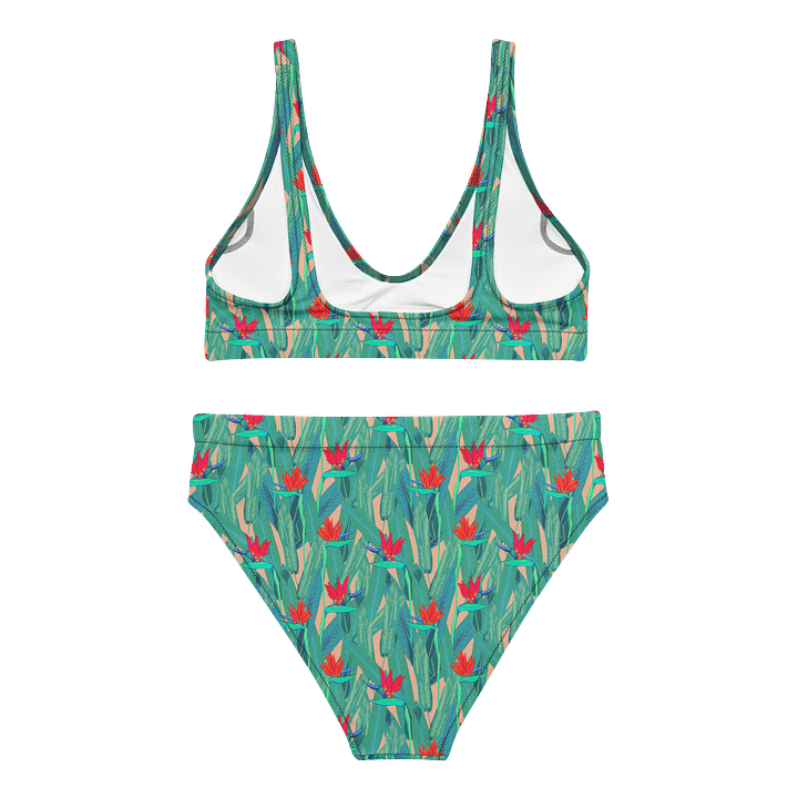 Tropical Garden Emerald Blush High-Waisted Bikini product image (2)