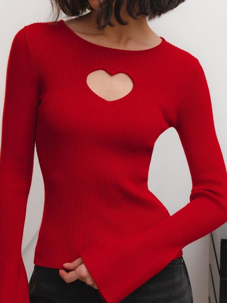 Women's Love Hollow Knitted Sweater Autumn And Winter product image (6)