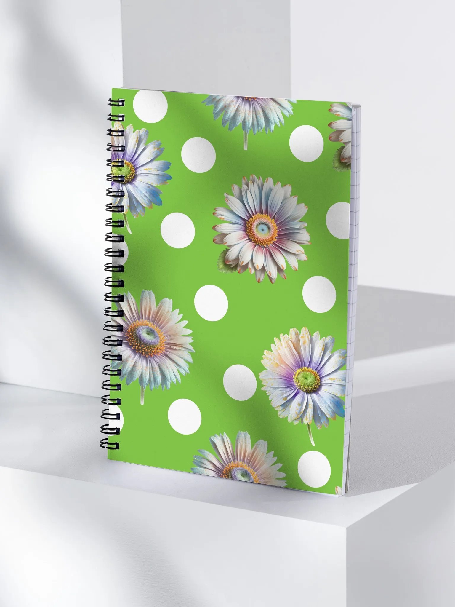 Lime Green Daisy & Dots Notebook product image (4)