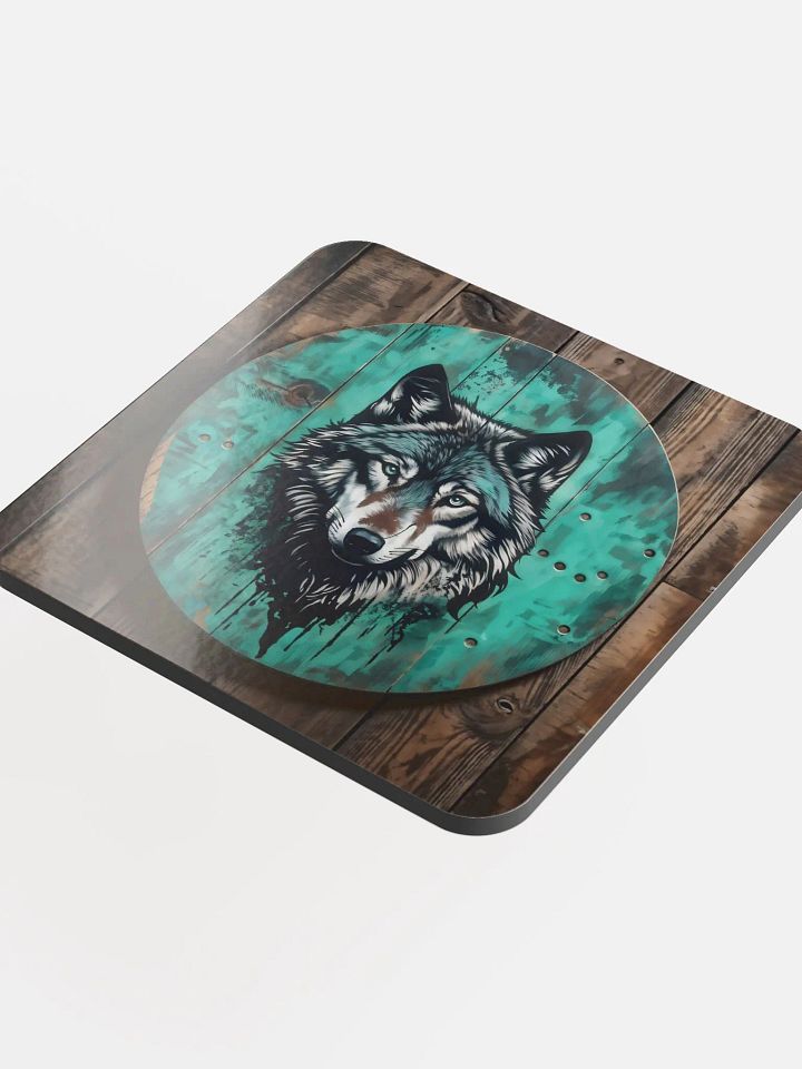 Glossed Cork Coaster - Wolf product image (1)