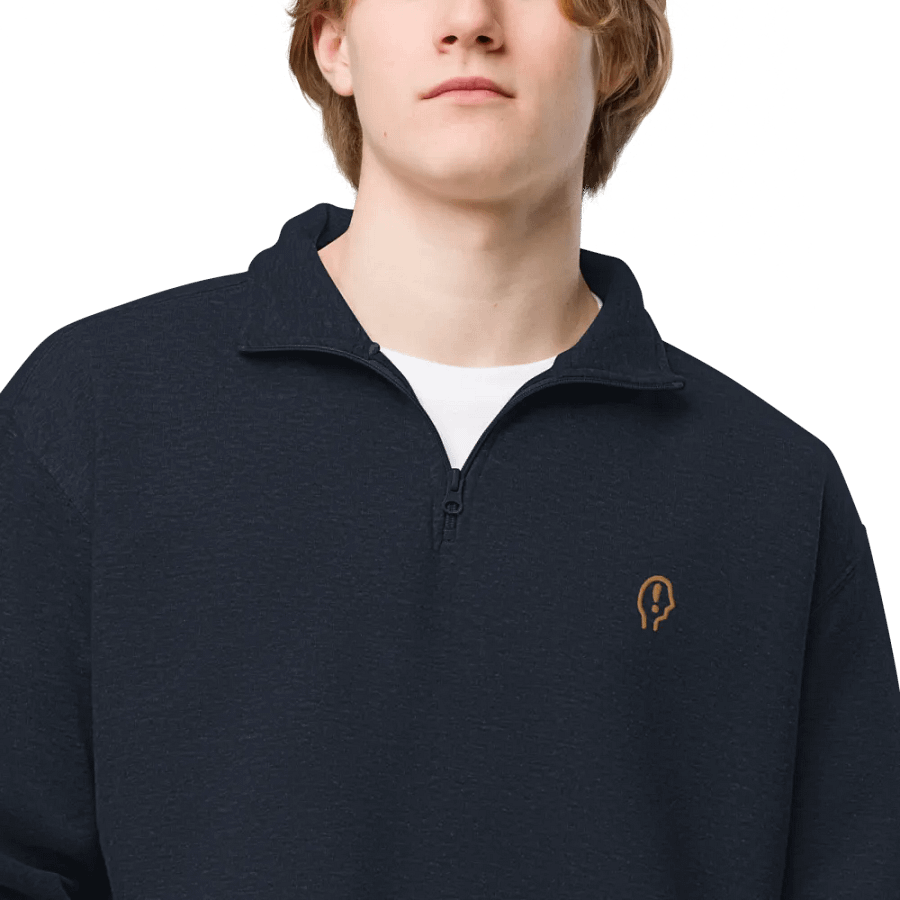 EXCLAIMING MENTALLY (brass) embroidered quarter zip product image (10)
