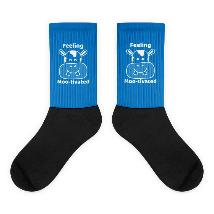 Feeling Mootivated Blue Cow Socks product image (2)