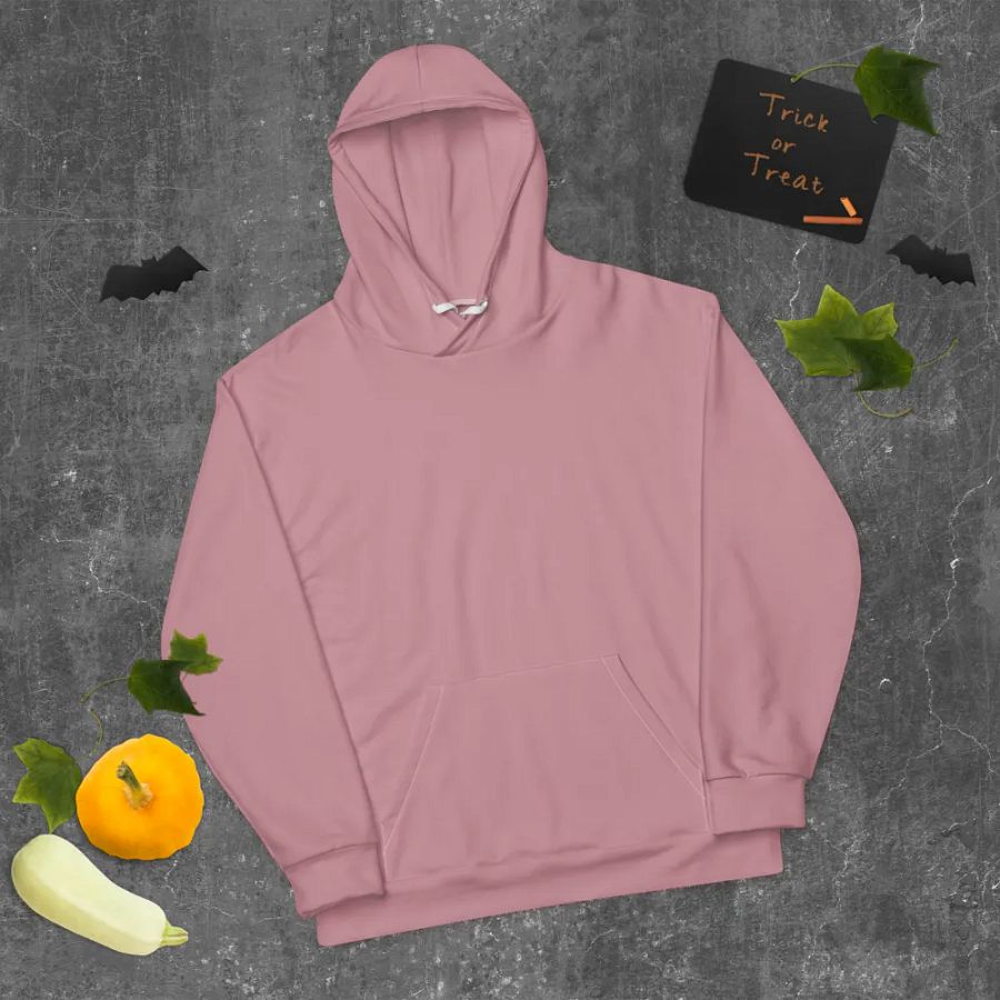 Plain Dusty Pink Soft Summer Unisex Recycled Polyester Heavyweight Premium Hoodie by Treasure Pie product image (10)