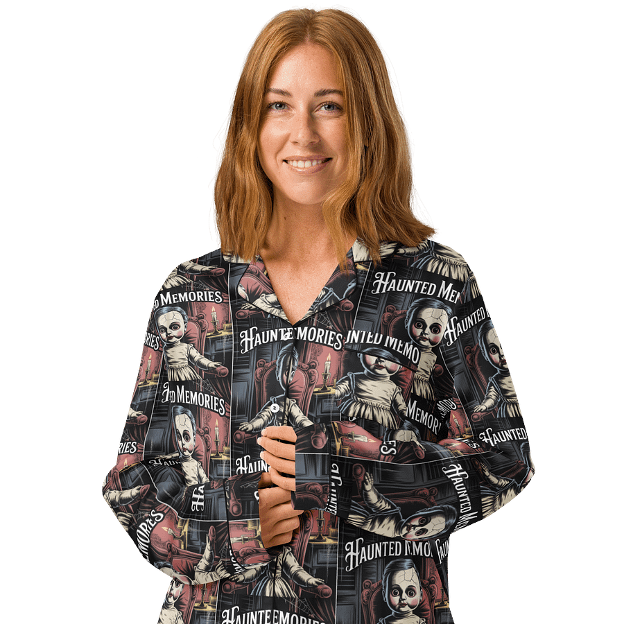 Midnight Veil Designs All-Over Print Women's Long Sleeve Pyjama Top - Haunted Memories product image (3)