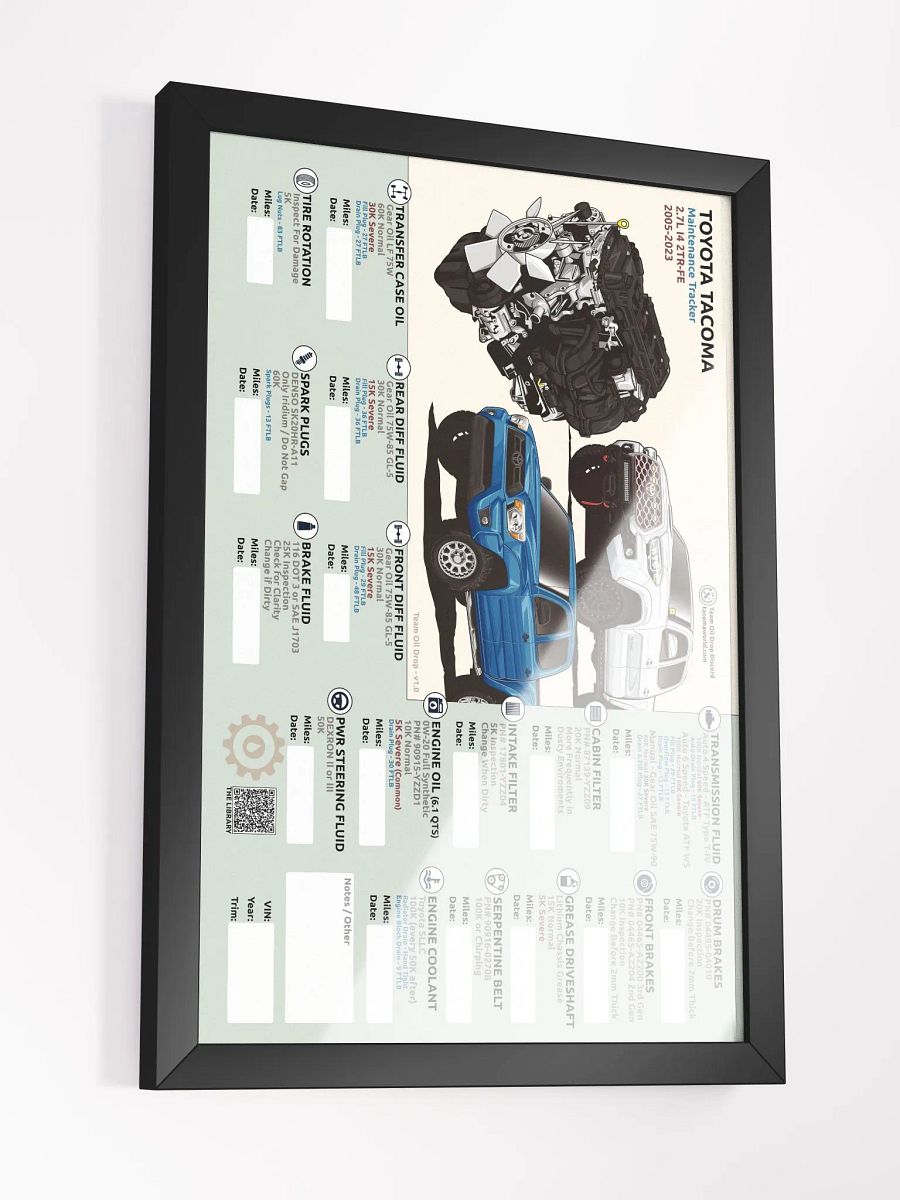 2TR-FE 2.7L I4 MAINTENANCE TRACKER V1.0 - FRAMED product image (4)